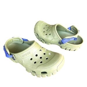 Crocs Offroad Adult Sport Clogs Unisex Size M9 W11 Army Green Blue Strap Sandals